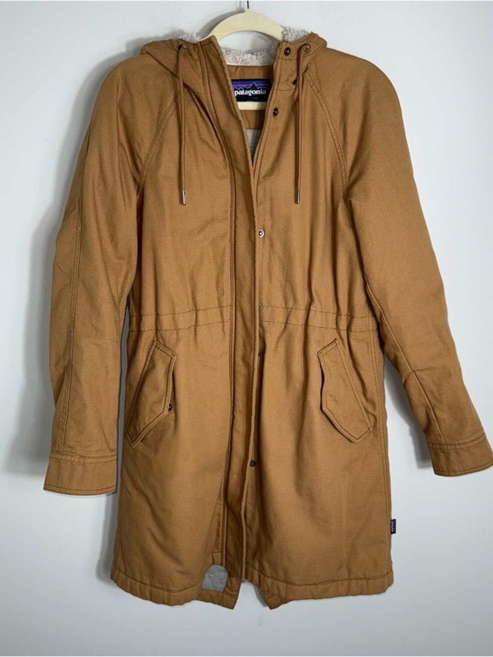 Patagonia Women's Prairie Dawn Parka Jacket Coat-Tan-Size Medium